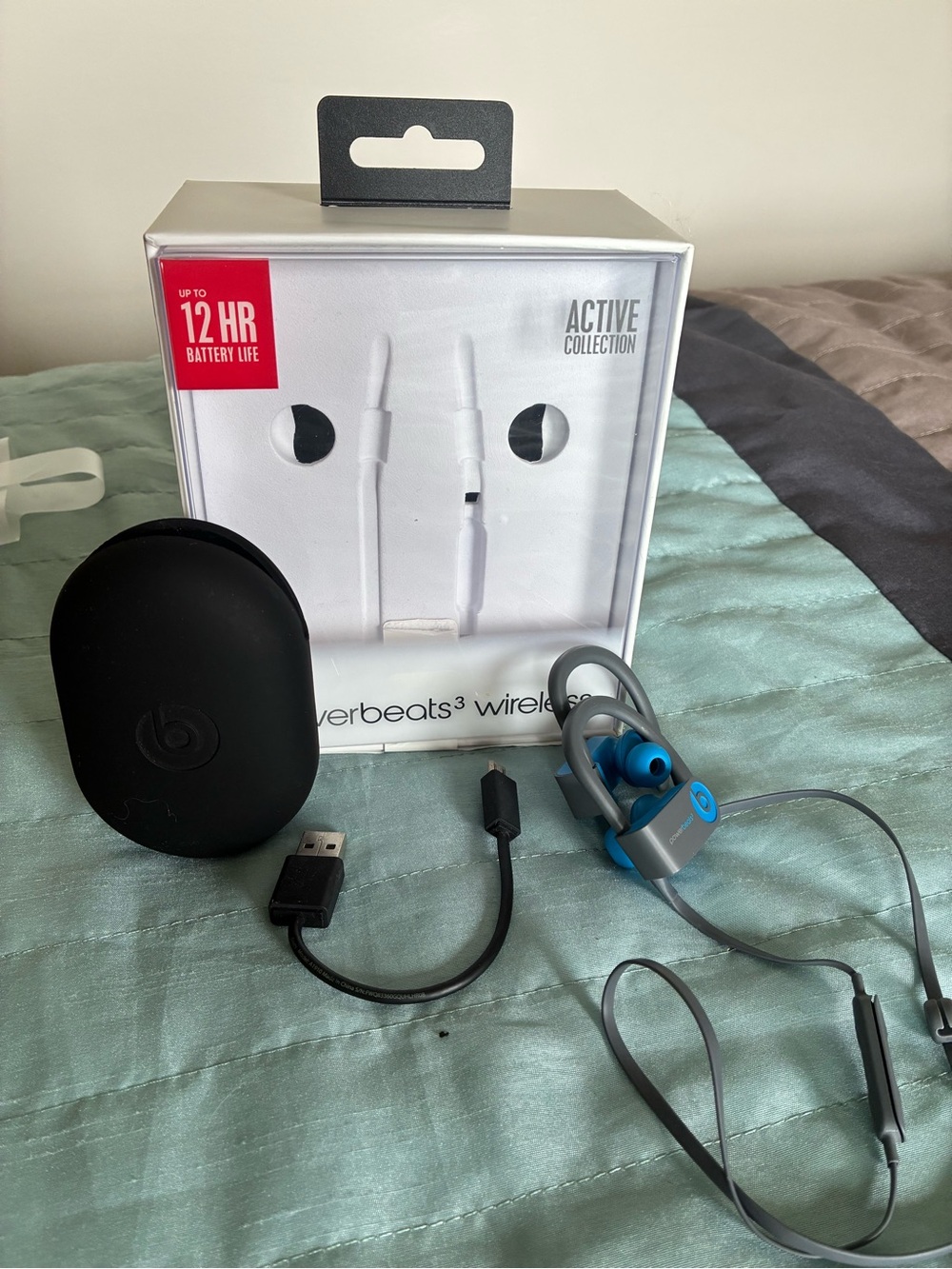 Beats by Dre Powerbeats3 Wireless Earphones - Blue and Gray